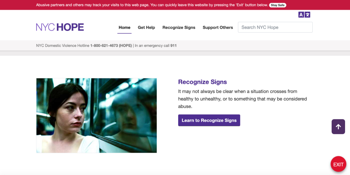 A webpage displays a picture of a woman looking out of a train window